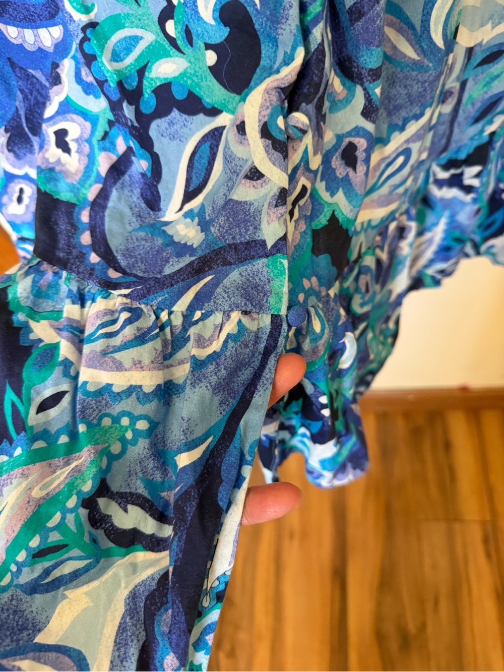 Soft Surroundings “Island Sun Paisley Blue”Midi Dress - Picture 4 of 10
